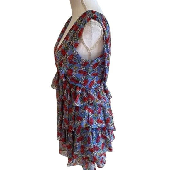 Disney Womens Through The Looking Glass Flower Ruffle Dress Size Small - Picture 3 of 4